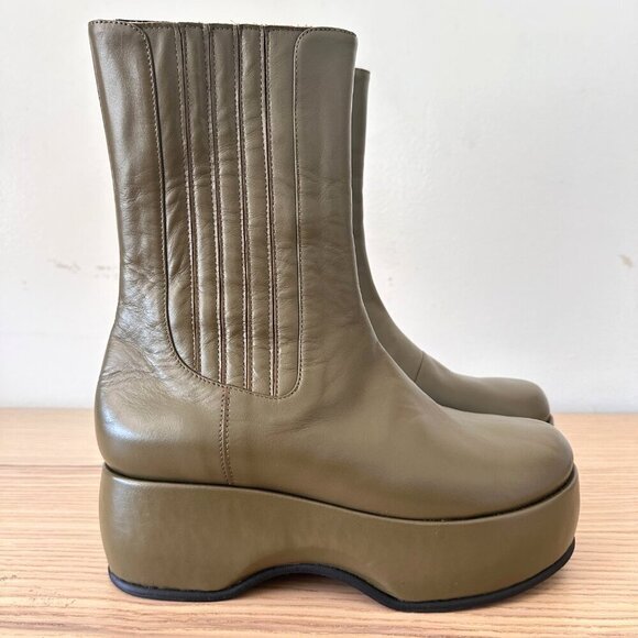 Nicole Saldana Handmade Women's Khaki Mia Boot, Size 37 (7) $640 - Picture 2 of 12